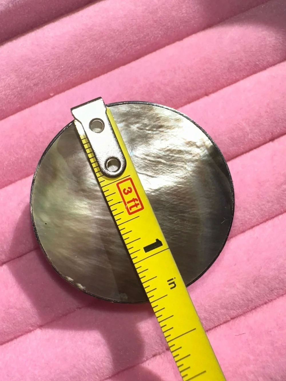 Iridescent Mother of Pearl Circle Disk Ring